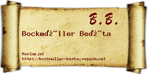 Bockmüller Beáta névjegykártya